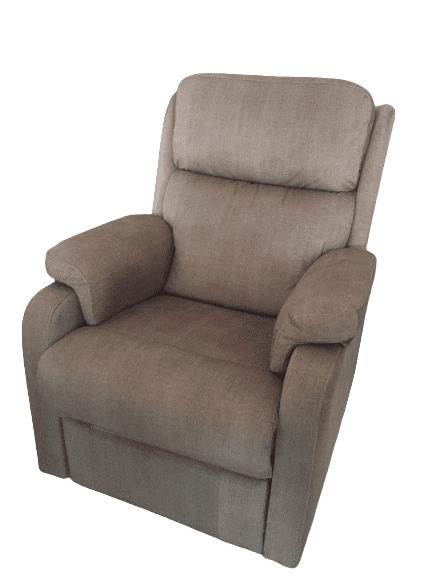 sillón relax manual modelo toledo tapizado en tela beige.