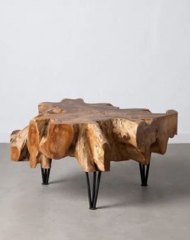 mesa de centro en madera de teca natural