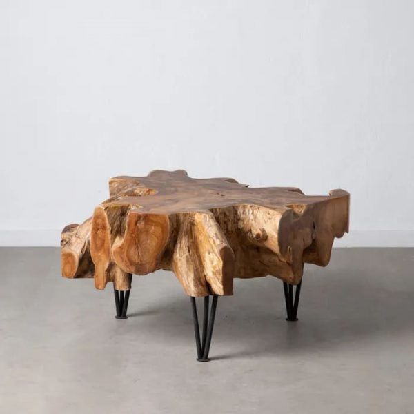 mesa de centro en madera de teca natural