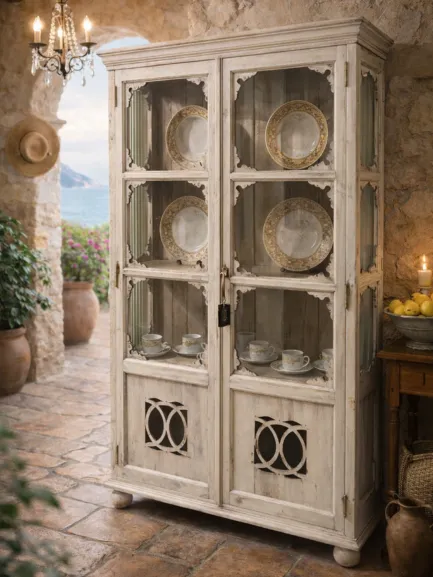 vitrina acinipo blanco envejecido