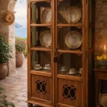 vitrina acinipo de dos puertas con detalles artesanales mueblestilo