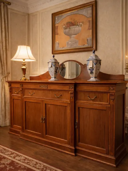 aparador clásico de roble para salón modelo duarte