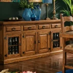 aparador con puertas de cristal y cajones moctezuma mueblestilo