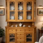 aparador vitrina menorca con puertas de cristal mueblestilo