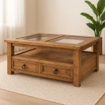 mesa de centro rústica latte marca mueblestilo