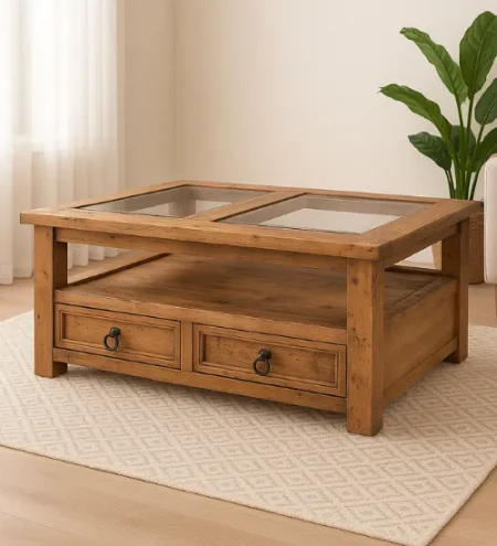 mesa de centro rústica latte marca mueblestilo