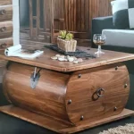 mesa de centro rústica modelo baúl marca mueblestilo