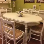 mesa para comedor rústica extensible blanca