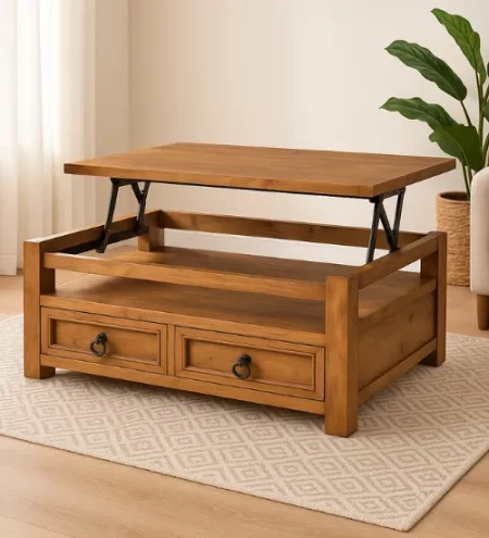 mesa rústica elevable alba marca mueblestilo