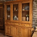 vitrina de estilo rústico de 6 puertas y 3 cajones montaur mueblestilo