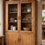 vitrina de líneas rectas 1482 de pino mueblestilo