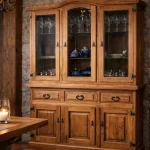 vitrina de madera con puertas de cristal florencia