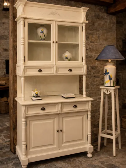 vitrina rústica blanca de 4 puertas y 2 cajones mueblestilo vitrina rústica blanca de 4 puertas y 2 cajones mueblestilo