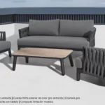 conjunto de mueble jardín sucre antracita mueblestilo