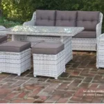 conjunto de muebles jardín fibra sintética color natural mueblestilo