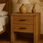 mesita de noche rústica 2 cajones 27009 mueblestilo