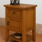 mesita de noche rústica 27005 cajón y puerta