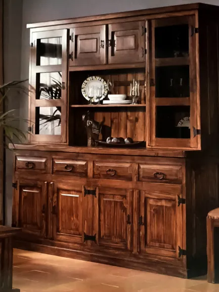 aparador rústico con altillo y platero mueblestilo