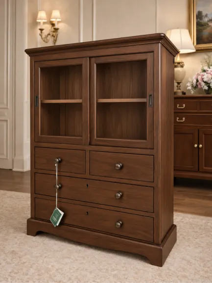 vitrina clásica con puertas correderas florencia mueblestilo