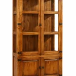 vitrina rústica de 4 puertas con puertas acristaladas y macizas