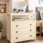 cómoda clásica con tiradores de concha y aspa mueblestilo