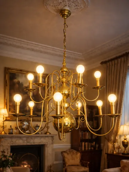 lámpara de techo clásica florencia de 12 bombillas de luz