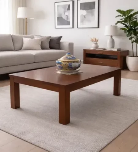 mesa de líneas rectas de centro madera de fresno