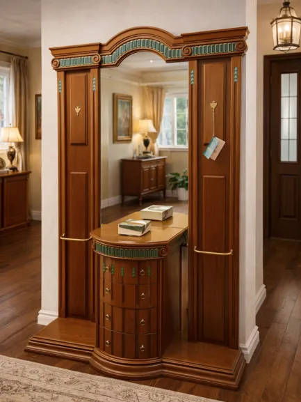 recibidor con espejo con cajones individuales mueblestilo