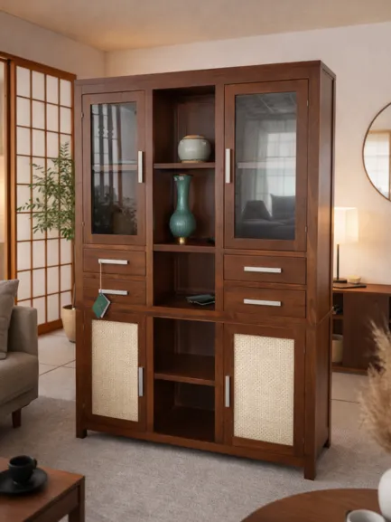 vitrin moderna de líneas rectas con puertas de ratán mueblestilo vitrin moderna de líneas rectas con puertas de ratán mueblestilo