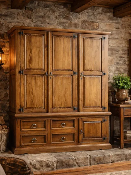 armario de estilo rústico con grande macizo con puertas y cajones mueblestilo armario de estilo rústico con grande macizo con puertas y cajones mueblestilo