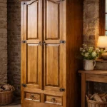 armario rústico 2 puertas y cajón central independiente mueblestilo