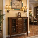 vitrina cajonera tapizada mogar mueblestilo