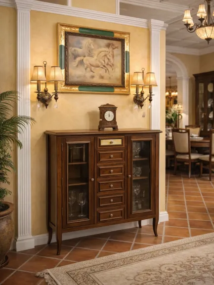 vitrina cajonera tapizada mogar mueblestilo vitrina cajonera tapizada mogar mueblestilo