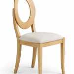 Silla de madera tapizada moderna con respaldo ovalado