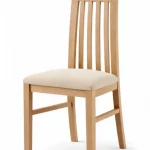 silla tapizada con patas rectas y respaldo en palillería mueblestilo