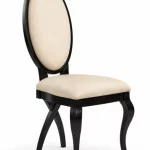 silla tapizada ovalada con patas isabelina amán