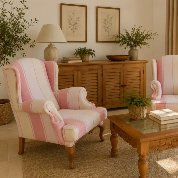 sillón orejero con patas isabelinas mueblestilo