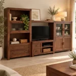 mueble de salón madera maciza estilo colonial